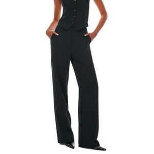 Aritzia Women’s Wilfred High Rise Wide Leg White Trousers Pants, US Size 12